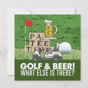 Carte Fête de golf Golf et bière Citation drôle pour gol