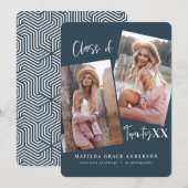 Carte Fête de graduation multiphoto géométrique moderne (Devant / Derrière)