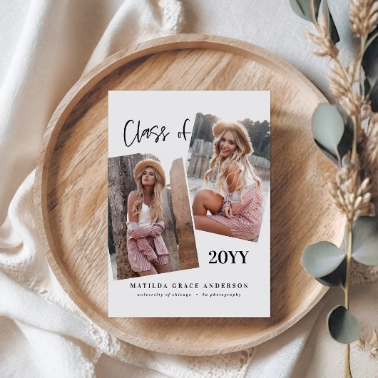 Carte Fête de graduation multiphoto géométrique moderne