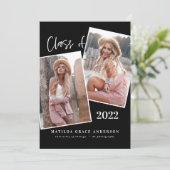 Carte Fête de graduation multiphoto géométrique moderne (Debout devant)