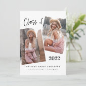 Carte Fête de graduation multiphoto géométrique moderne (Debout devant)