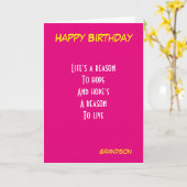 Carte Fête de grand-fils (Fleur jaune)