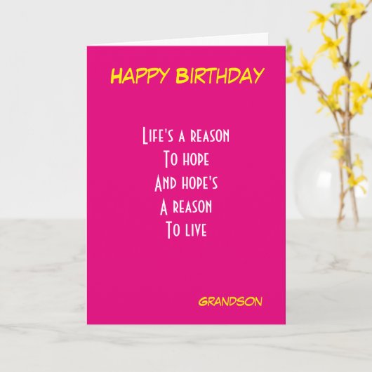 Carte Fête de grand-fils (Fleur jaune)