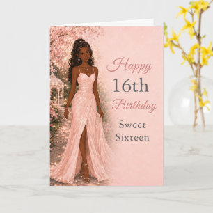 Carte Fête de jardin Rose Pâle pour un Sweet 16