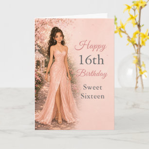 Carte Fête de jardin Rose Pâle pour un Sweet 16 d'annive