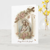 Carte Fête de Jésus Enfant Saint Joseph (Fleur jaune)