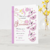 Carte Fête de la Grand-Mère avec fleurs et papillo (Fleur jaune)