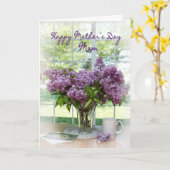 CARTE FÊTE DE LA MÈRE ACCUEILLE POUR LA MÈRE - LILACS (Fleur jaune)