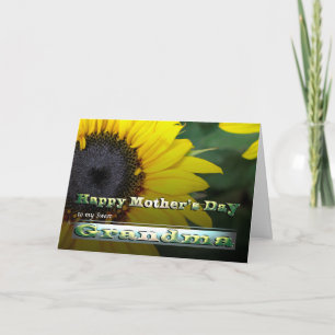 Carte Fête de la mère de grand-mère grande tournesol jau