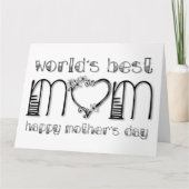 Carte Fête de la mère de la meilleure maman du monde (Devant)