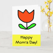 Carte Fête de la mère de la Tulipe rouge (Fleur jaune)