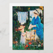 Carte Fête de la Mère/Élégante Mère et Fils Classi (Devant / Derrière)