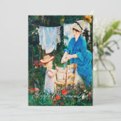 Carte Fête de la Mère/Élégante Mère et Fils Classi (Debout devant)