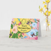 CARTE FÊTE DE LA MÈRE - FILLE - FLEURS & BOUTEILLES (Fleur jaune)