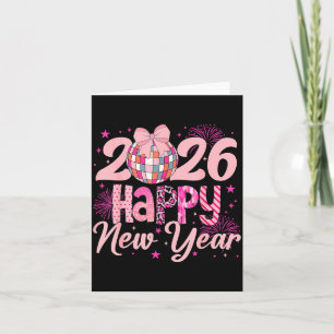 Carte Fête de la Nouvelle Année 2026 Boule Disco Famille