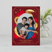 Carte Fête de la photo de serpent chinois (Debout devant)