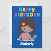 Carte Fête de la piscine d'été des filles d'Amérique afr (Devant)