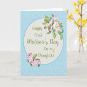 Carte Fête de la première mère pour la fille, Apple Blos (Fleur jaune)