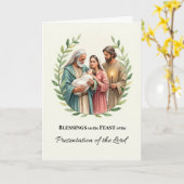 Carte Fête de la présentation du Seigneur Chandlemas (Fleur jaune)