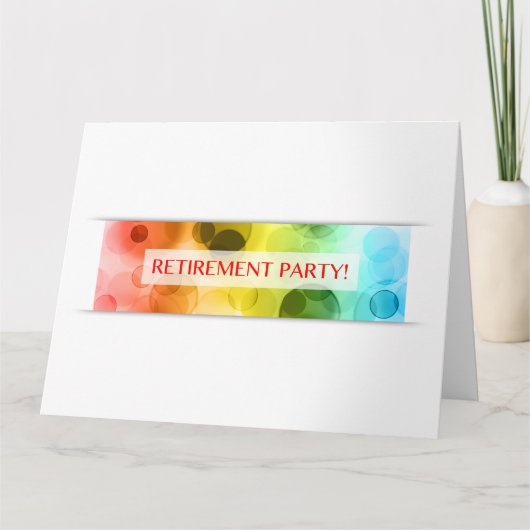 Carte fête de la retraite (rainbow bokeh) (Devant)