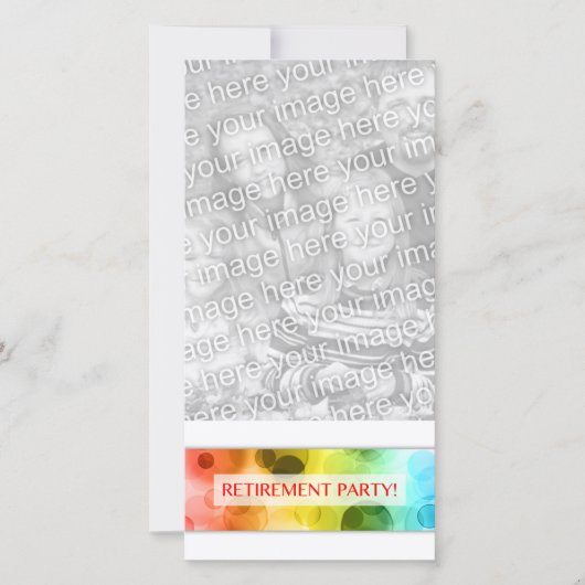 Carte fête de la retraite (rainbow bokeh) (Devant)
