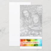 Carte fête de la retraite (rainbow bokeh) (Devant / Derrière)