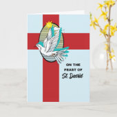 Carte Fête de la Saint-Davides avec la colombe sur la Cr (Fleur jaune)