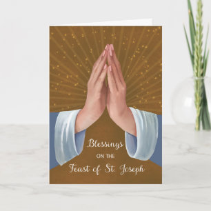 Carte Fête de la Saint-Joseph Bénédictions Mains en priè