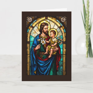 Carte Fête de la Saint Joseph Vitrail Catholique
