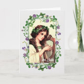 Carte Fête de la Saint Patrick Anniversaire. Irlandaise  (Devant)