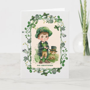 Carte Fête de la Saint Patrick Anniversaire. Petit garço