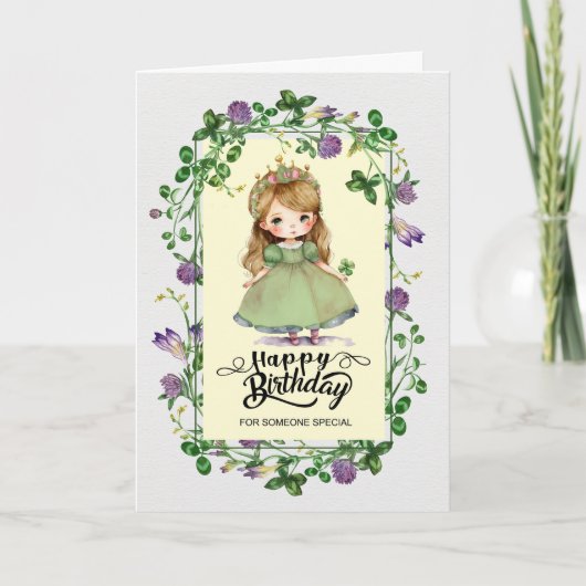 Carte Fête de la Saint Patrick Anniversaire. Princesse d (Devant)