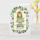 Carte Fête de la Saint Patrick Anniversaire. Princesse d (Fleur jaune)