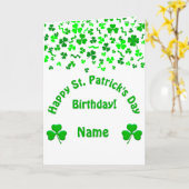 Carte Fête de la Saint-Patrick Anniversaire Trèfles Pers (Fleur jaune)