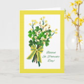 Carte Fête de la Saint Patrick avec des Shamrocks (Fleur jaune)