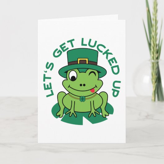 Carte Fête de la Saint-Patrick chanceuse de grenouille a (Devant)