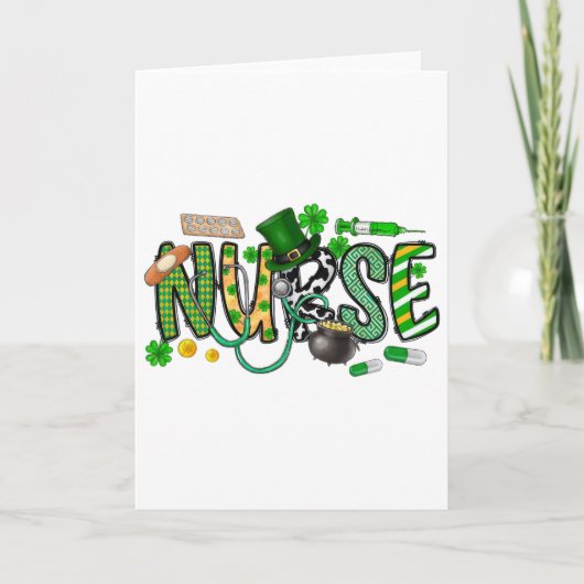 Carte Fête de la Saint-Patrick Infirmière Irlandaise Sha (Devant)