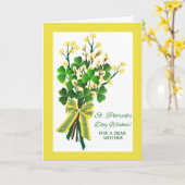Carte Fête de la Saint-Patrick pour la mère avec Bouquet (Fleur jaune)