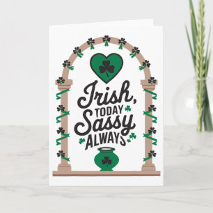 Carte Fête de la Saint-Patrick Shamrock Irlandais Shenan