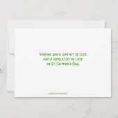 Carte Fête de la Saint-Patrick, Shamrock perce la photo (Dos)