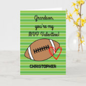 Carte Fête de la Saint-Valentin, petit-fils de football (Fleur jaune)