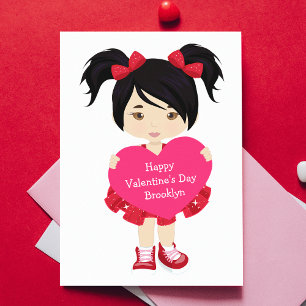 Carte Fête de la Saint-Valentin pour fille asiatique