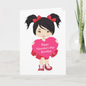 Carte Fête de la Saint-Valentin pour fille asiatique (Devant)