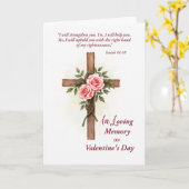 Carte Fête de la Saint-Valentin religieuse Croix Fleur e (Fleur jaune)