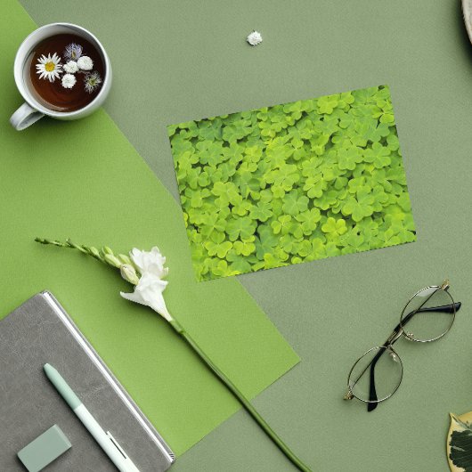 Carte Fête de la St Patrick florale Shamrock verte