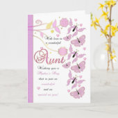 Carte Fête de la Tante Mère avec fleurs et papillo (Fleur jaune)