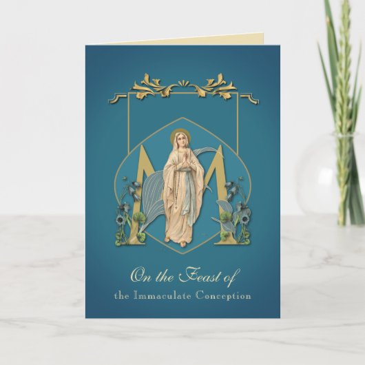 Carte Fête de la Vierge Marie Immaculée Conception relig (Devant)