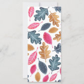 Carte Fête de l'Action de grâce Motif de feuille de bois (Dos)