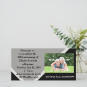 Carte Fête de l'anniversaire de l'argent noir moderne (Debout devant)