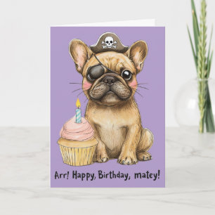 Carte Fête de l'anniversaire du chien de taureau françai